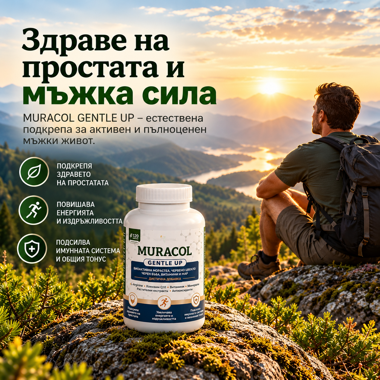 MURACOL Gentle Up за здрава простата и еректилна функция 120 капсули - Image 2